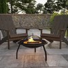 Flash Furniture 22.5" Foldable Wood Burning Firepit with Mesh Spark Screen and Poker YL-230-GG